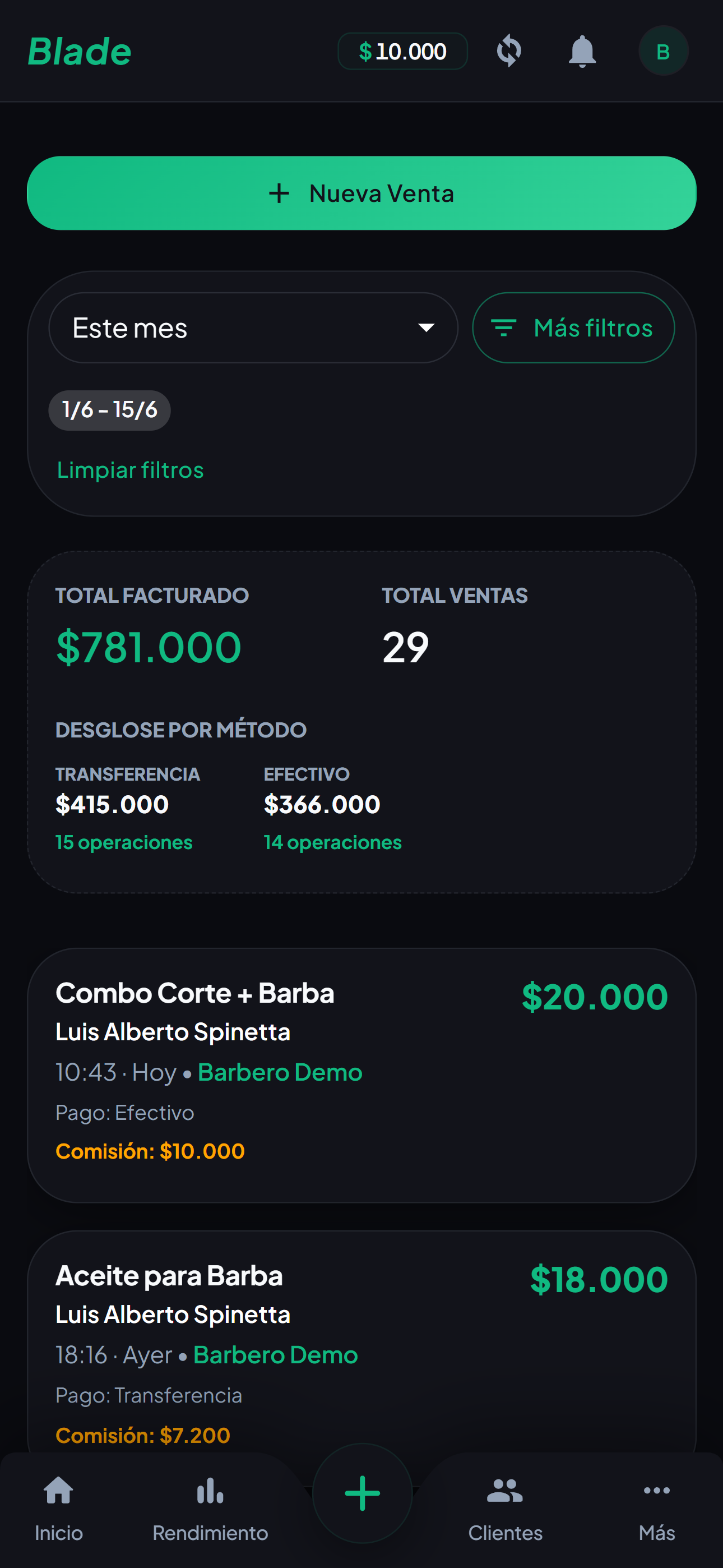 Historial de Ventas y Servicios