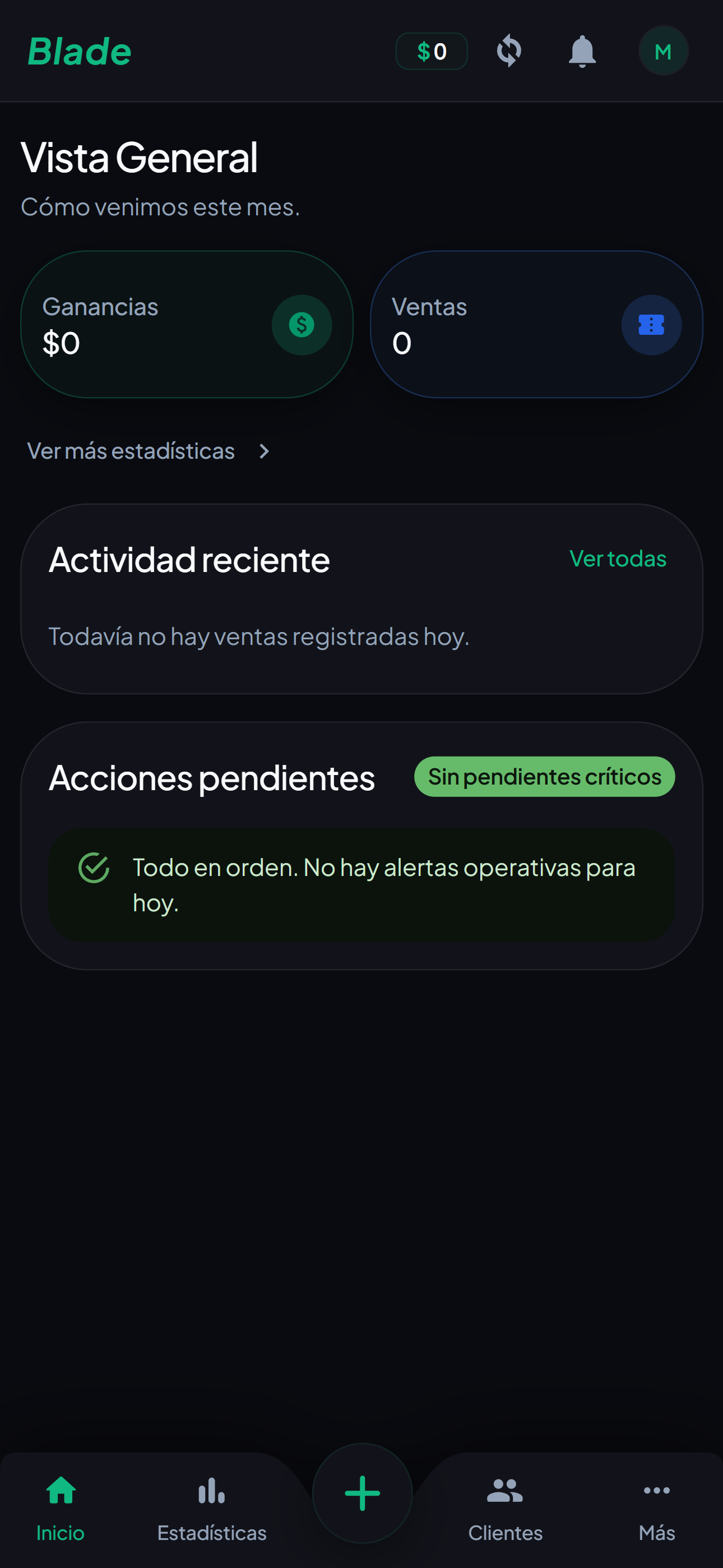 Dashboard de Blade